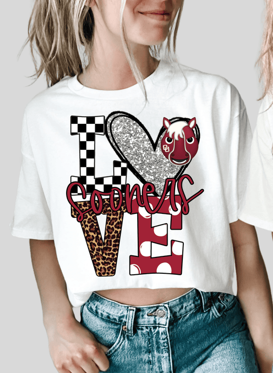 Love SOONERS sports DTF size ADULT DTF TRANSFER PRINT TO ORDER - Do it yourself Transfers
