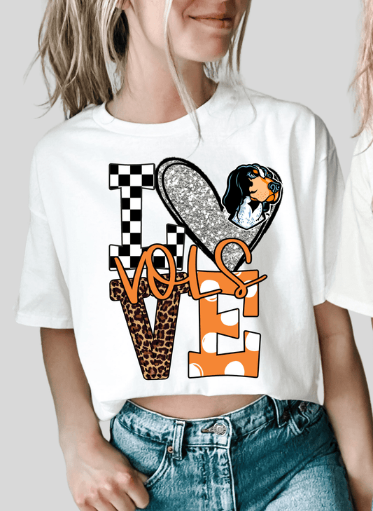 Love Tenn VOLS orange black sports DTF size ADULT DTF TRANSFER PRINT TO ORDER - Do it yourself Transfers