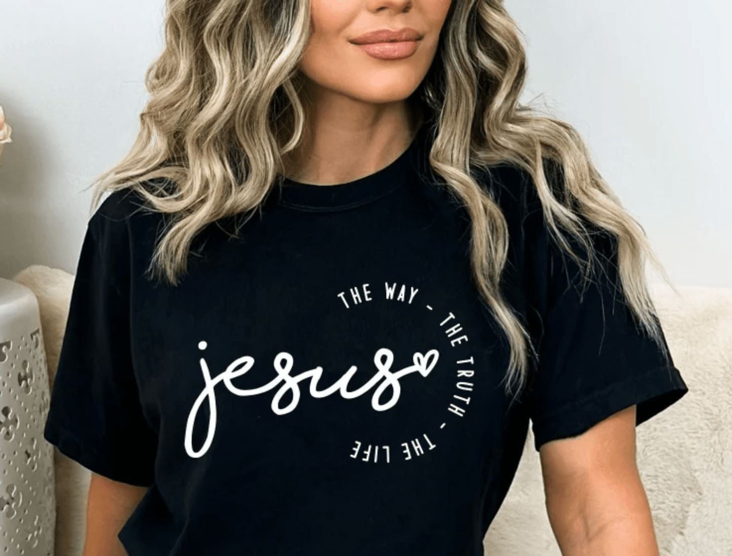 Jesus The Way The Truth The Life SINGLE COLOR WHITE DTF size ADULT DTF TRANSFER PRINT TO ORDER - Do it yourself Transfers