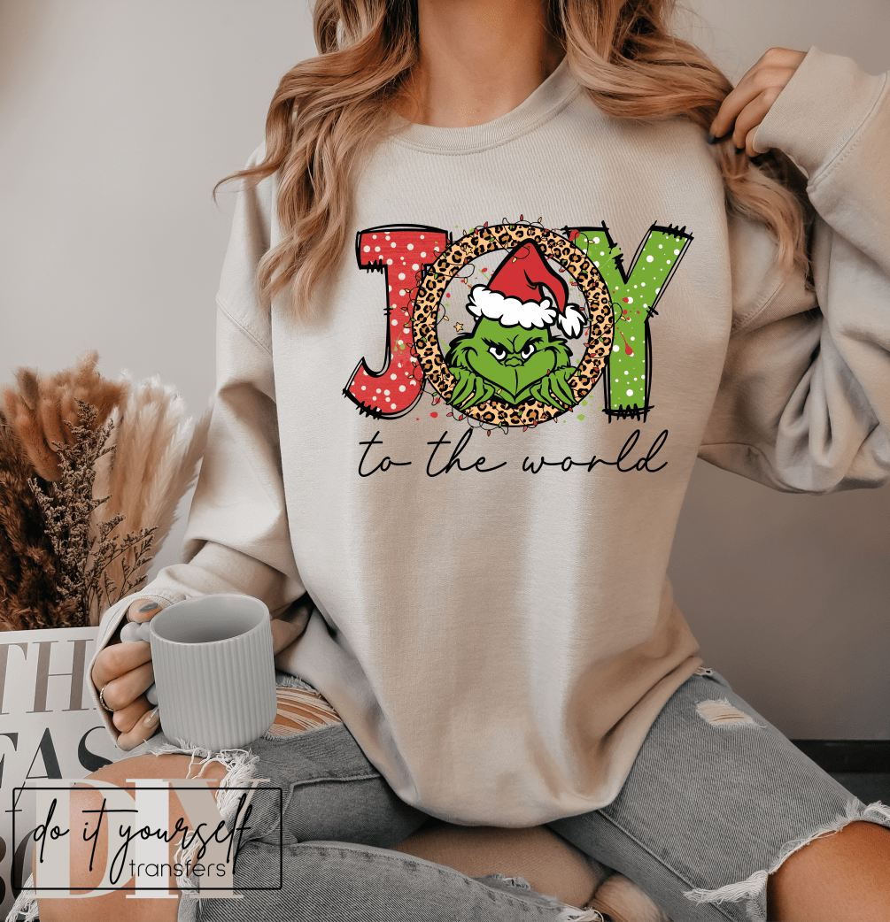 JOY to the world GREEN MAN Christmas DTF TRANSFER PRINT TO ORDER 641 - Do it yourself Transfers