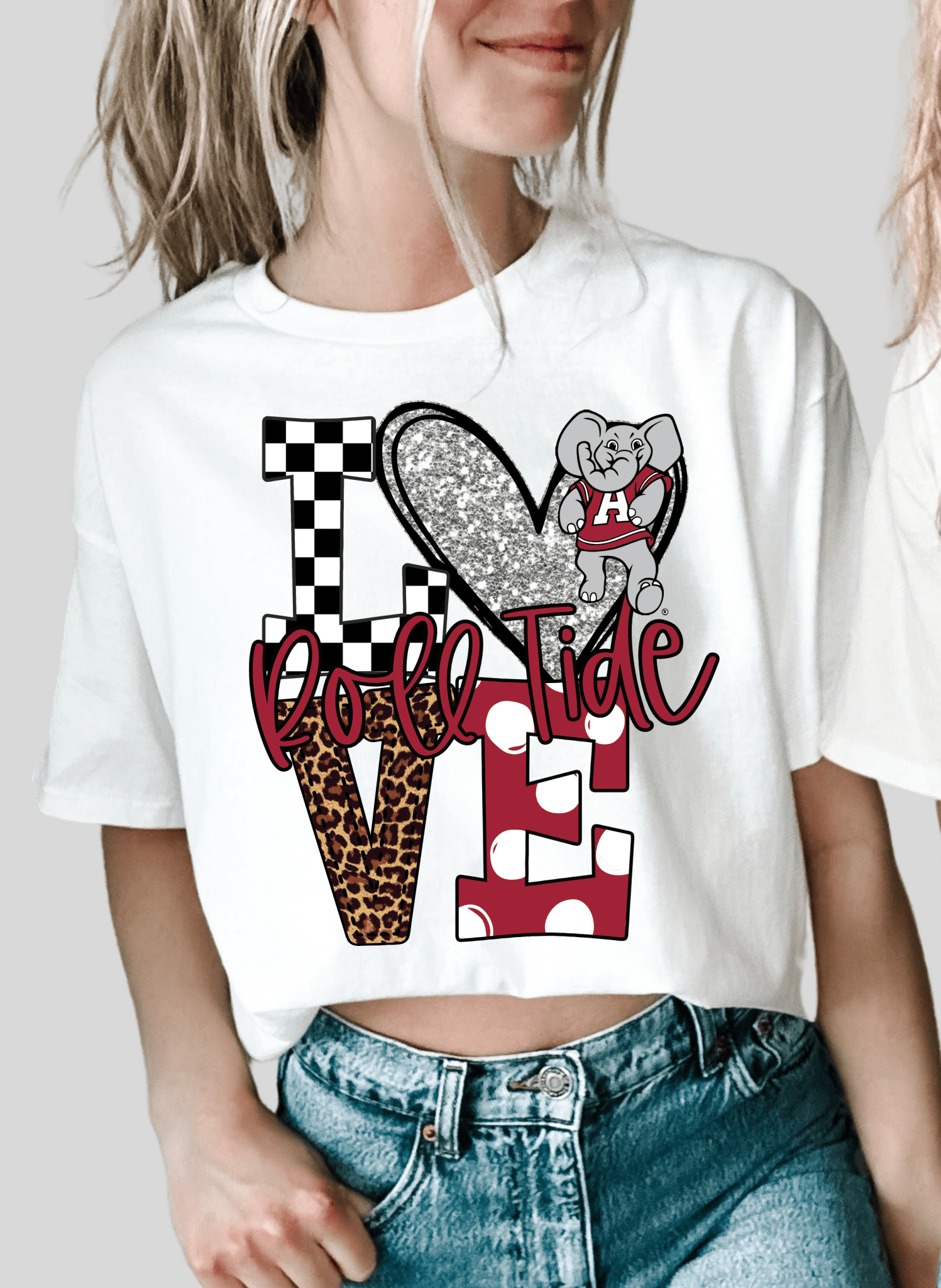Love Roll Tide sports DTF size ADULT DTF TRANSFER PRINT TO ORDER - Do it yourself Transfers