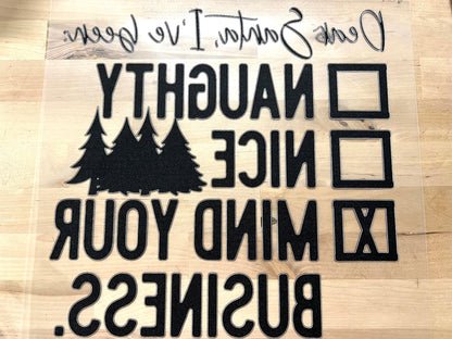 MINI GREEN MAN Christmas leopard letters size KIDS 4x8 DTF TRANSFERPRINT TO ORDER - Do it yourself Transfers