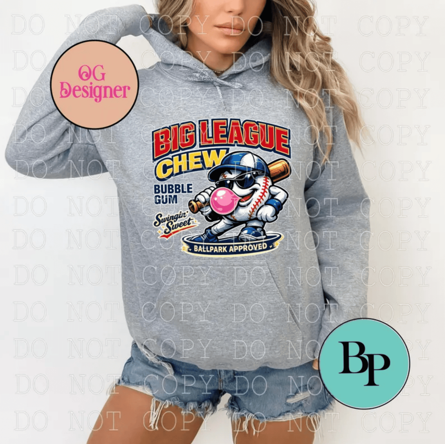 RTS BIG LEAGUE CHEW BUBBLE GUM BASEBALL DTF DIRECT TO FILM transfers ADULT 10X11.5 - Do it yourself Transfers