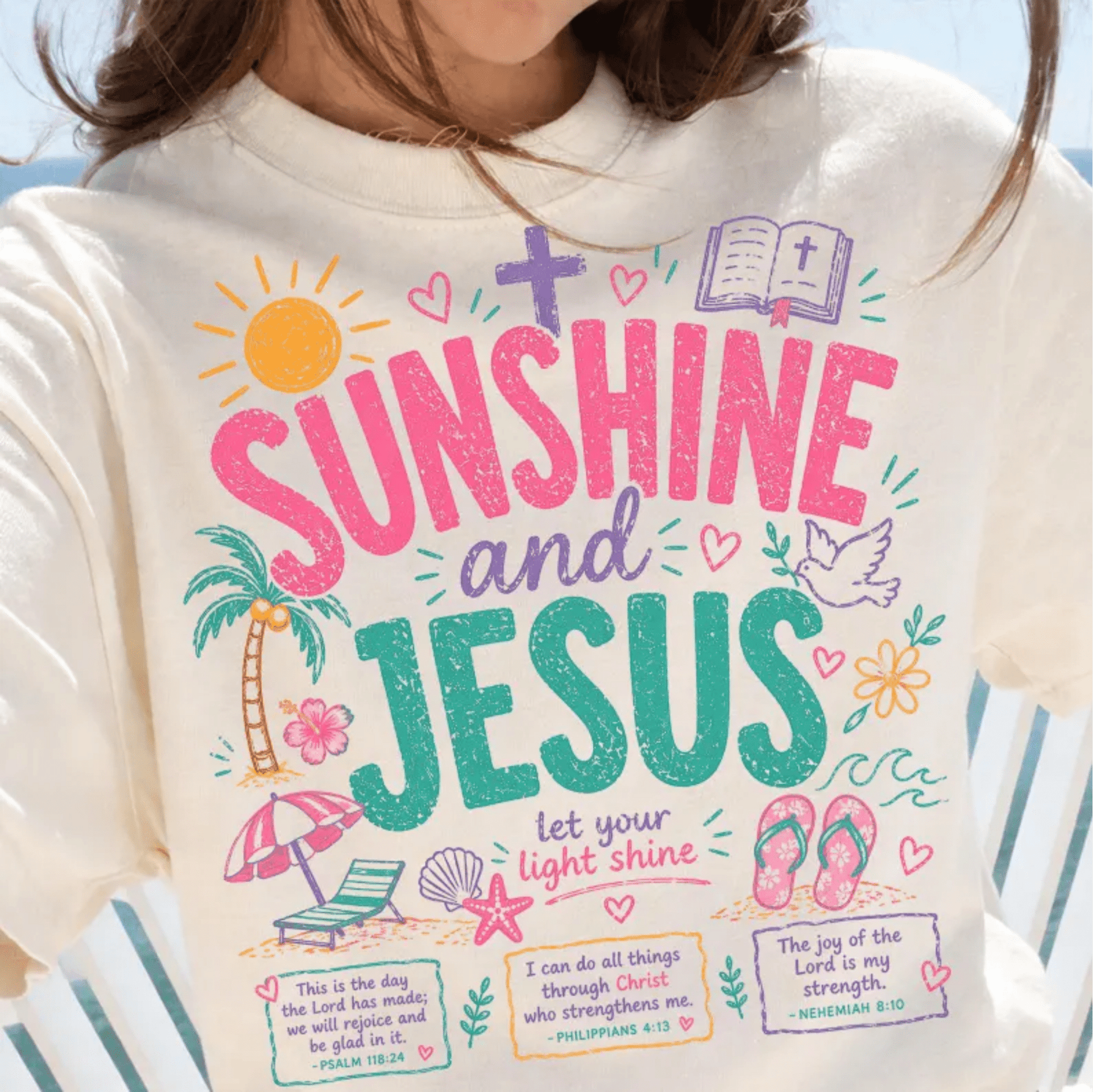 RTS SUNSHINE AND JESUS DTF DIRECT TO FILM transfers ADULT 10X11.5 - Do it yourself Transfers